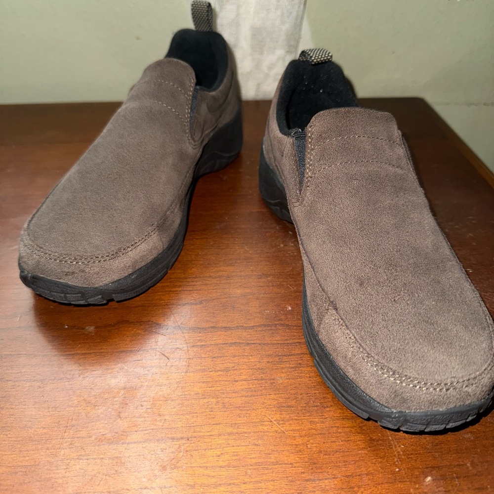 L.L. Bean Suede Light Blue Comfort Slip On Moccasins Women’s Shoes Size 8W - Picture 10 of 15